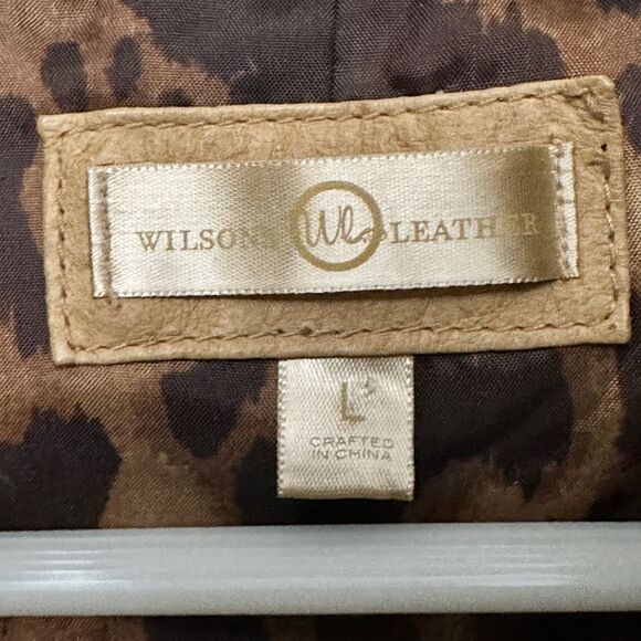 Wilson’s Camel Yellow patchwork leather jacket with stitching laser cut western - Picture 8 of 15